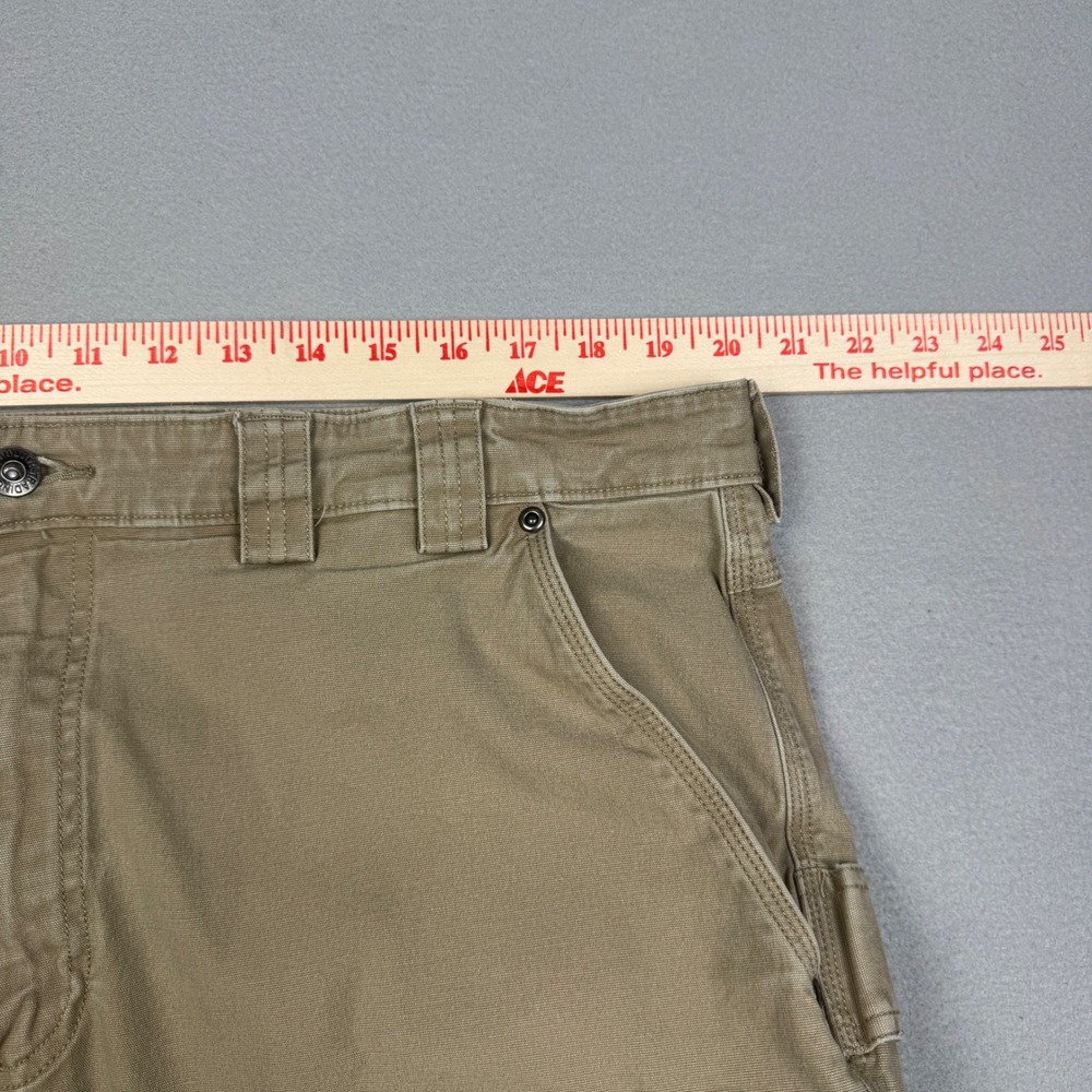 Duluth Trading Co Fire Hose Flex Men 42x32 Khaki Tan Work Pants Cotton Spandex - Picture 8 of 11